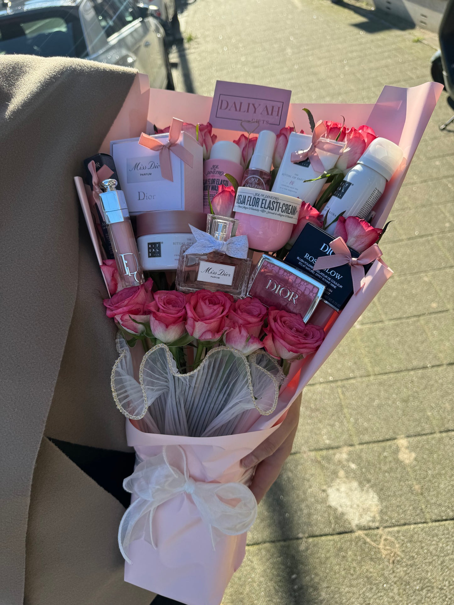 Skincare/makeup boeket 20 rozen