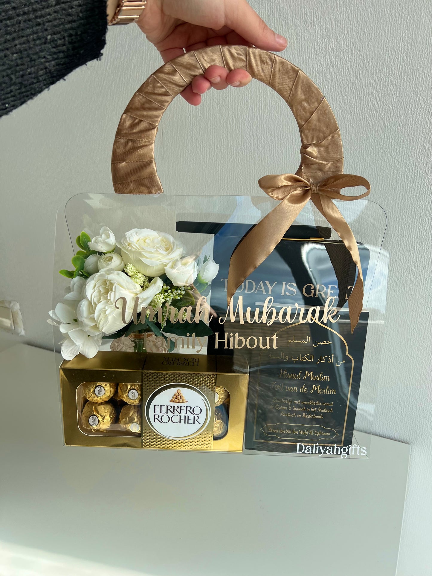 Umrah Mubarak GiftBag | Luxe Cadeautas met Bloemen en Autogeur