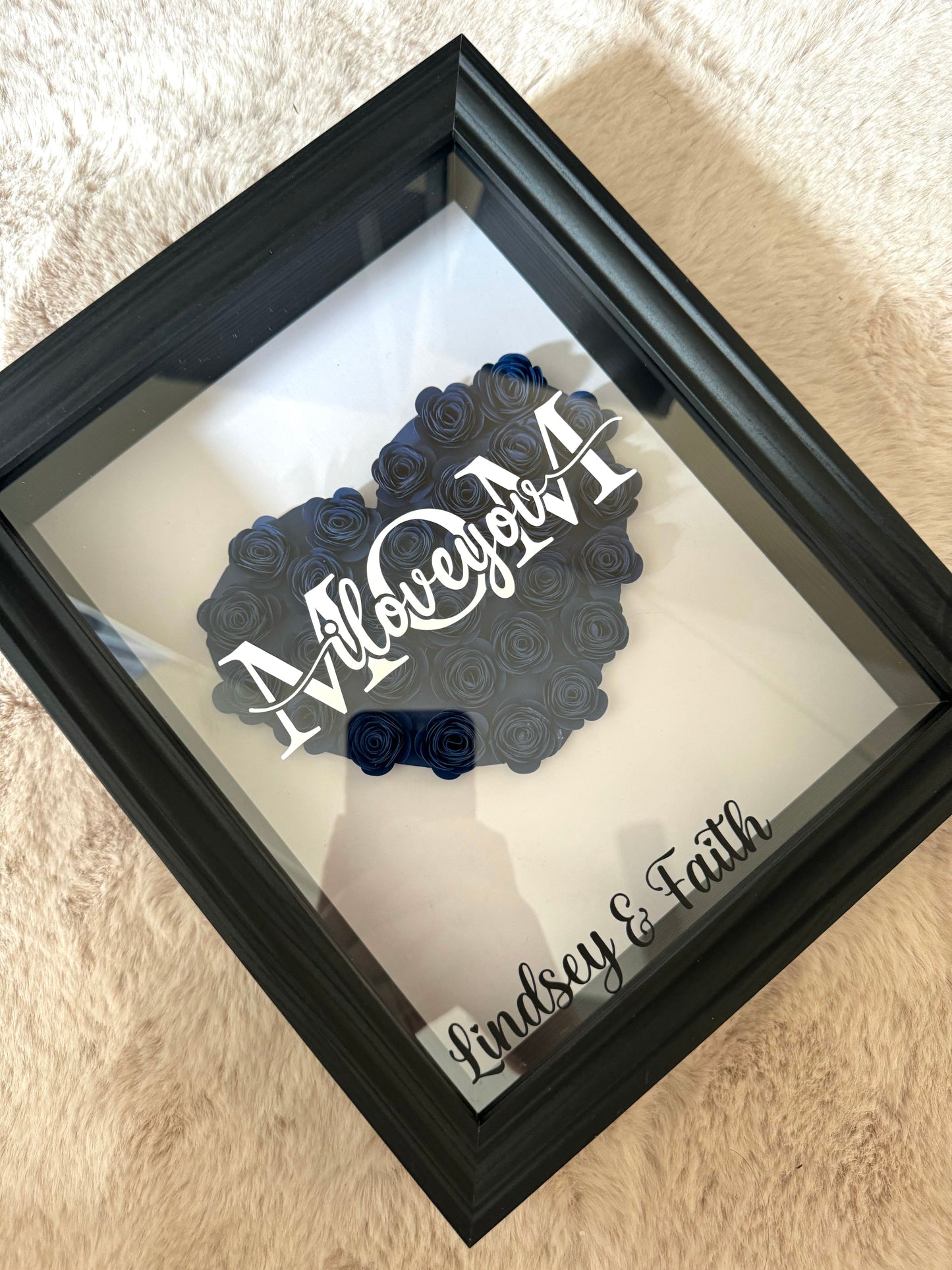 Flower Shadow Box Maman je t'aime