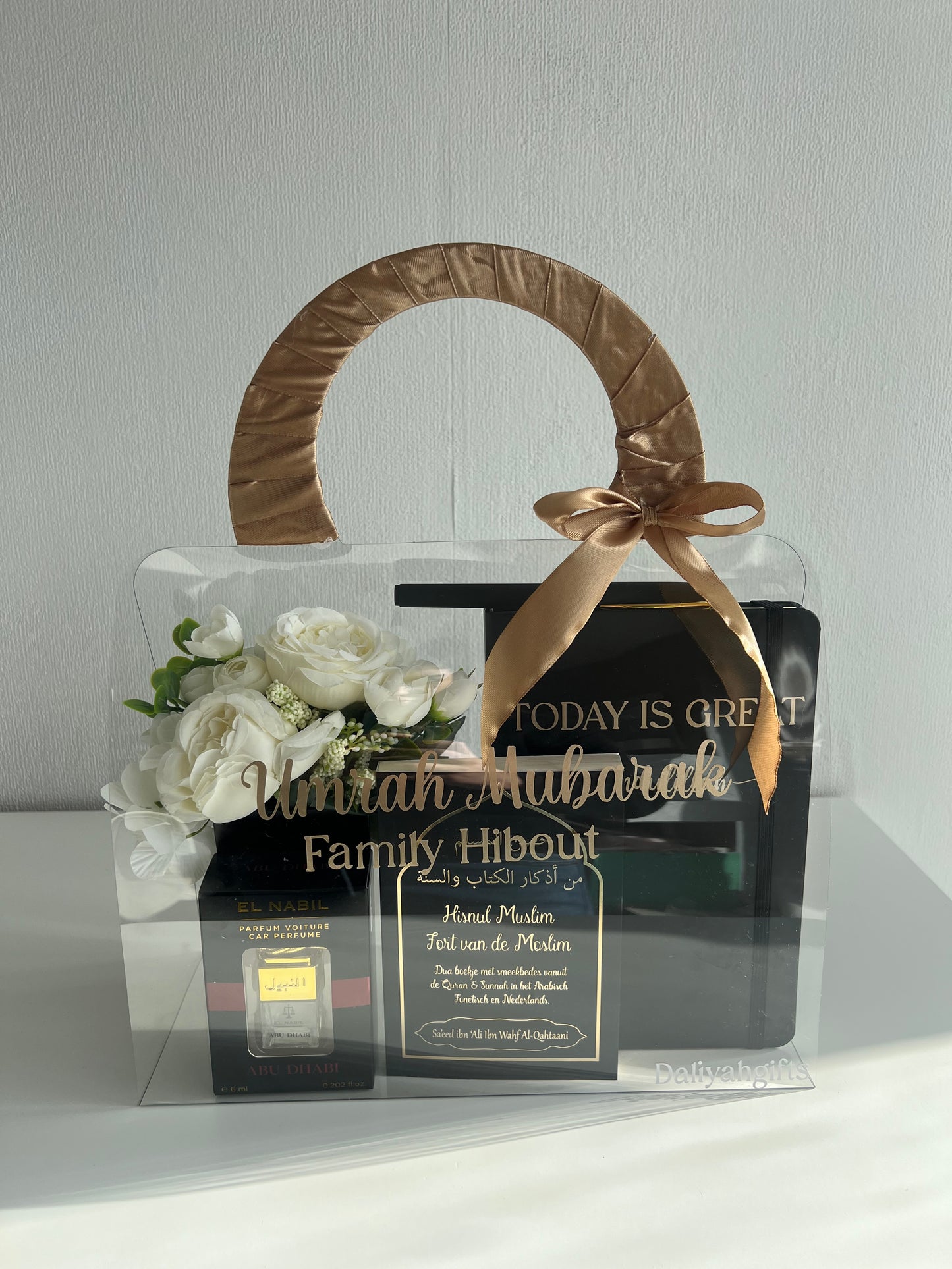 Umrah Mubarak GiftBag | Luxe Cadeautas met Bloemen en Autogeur