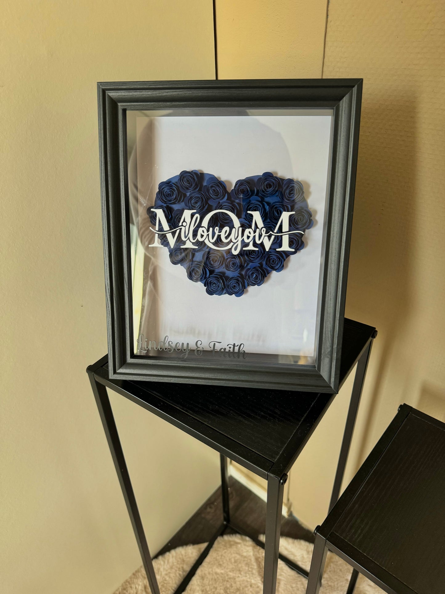 Flower Shadow Box Maman je t'aime