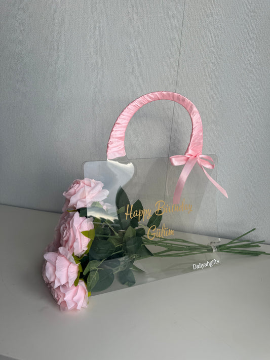 Sac de roses de luxe avec des roses éternelles