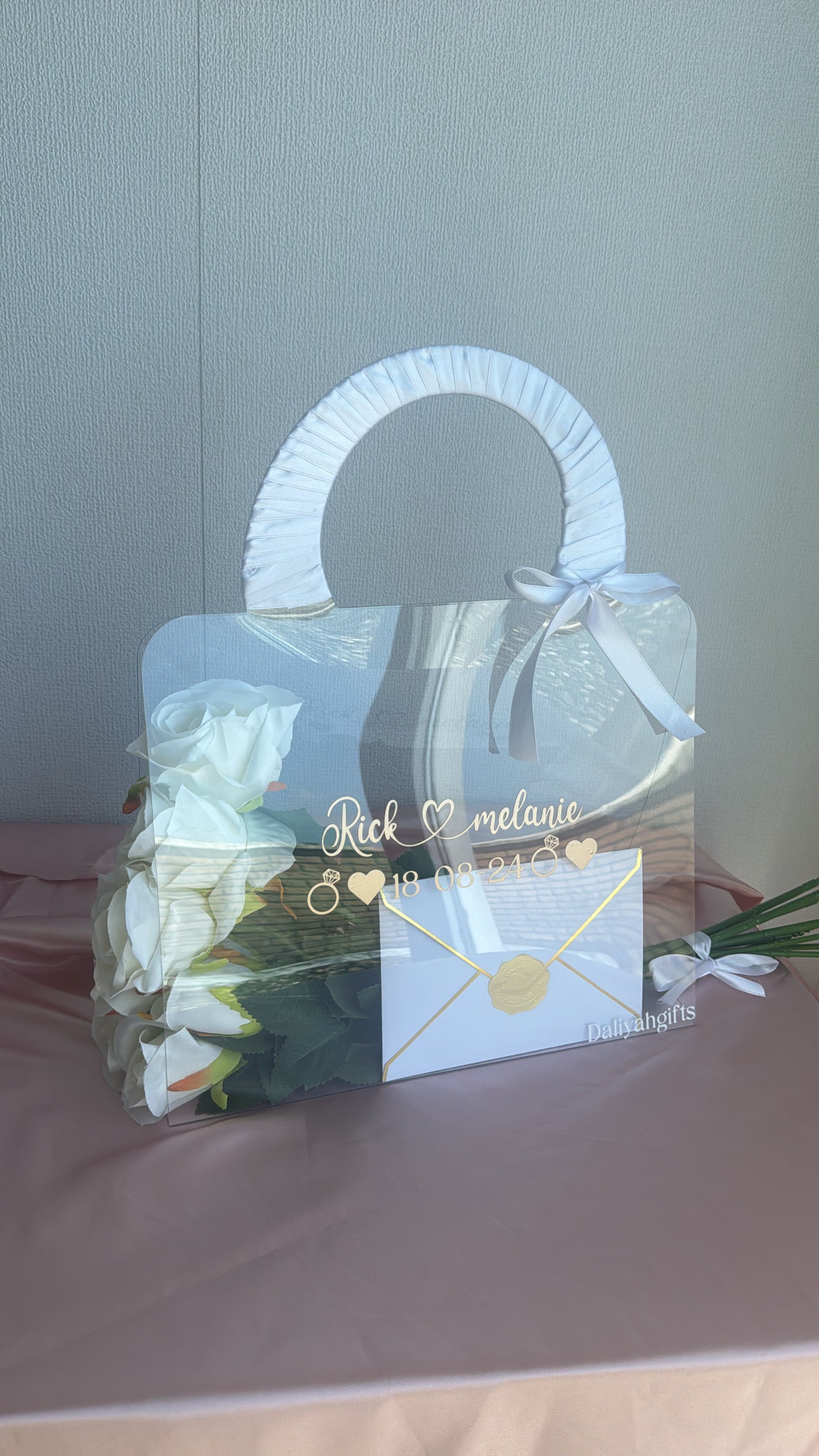 Sac de roses de luxe avec des roses éternelles