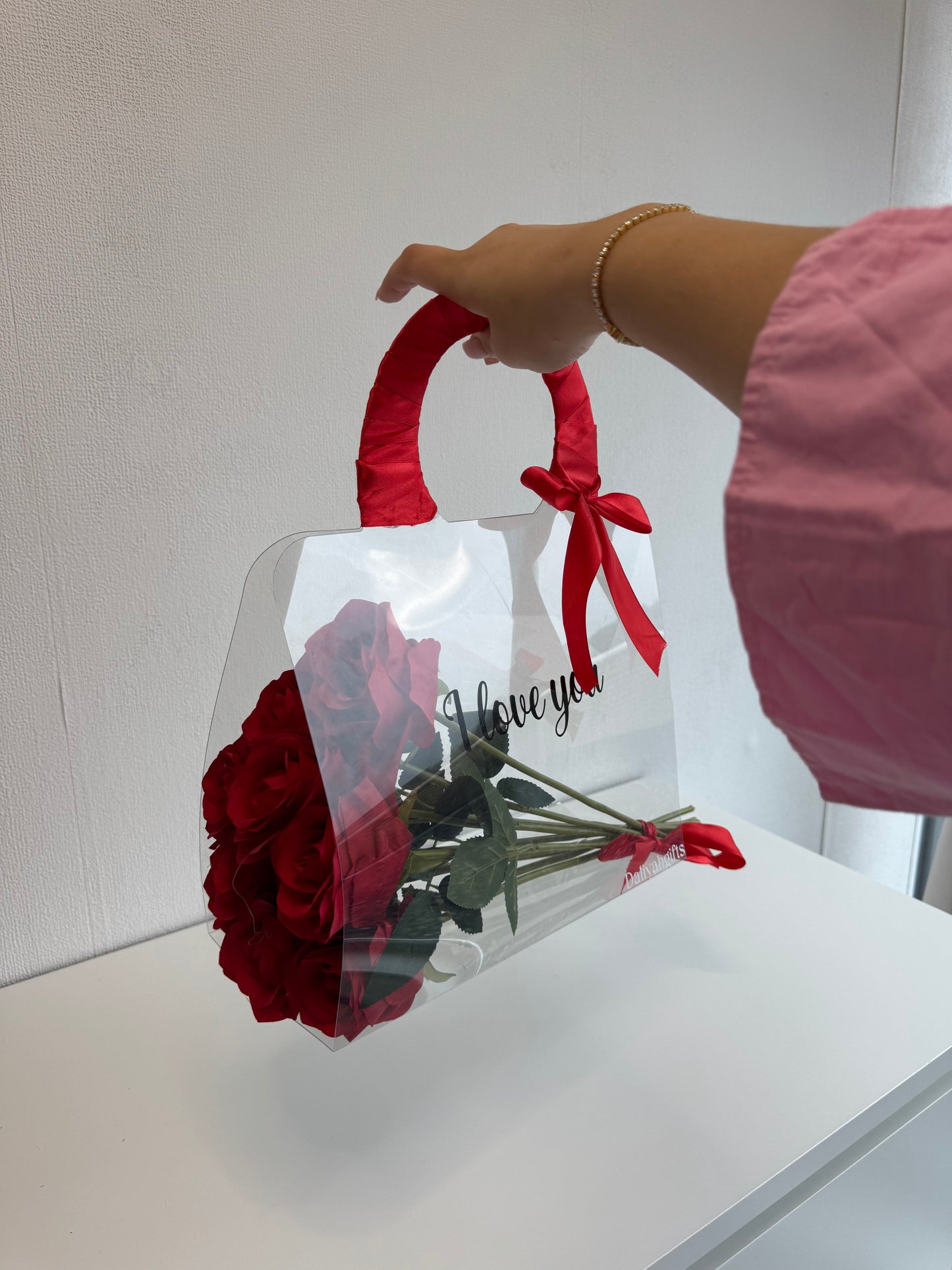 Customize Luxury Roses Bag – Handgemaakt Cadeau met 10 Forever Rozen
