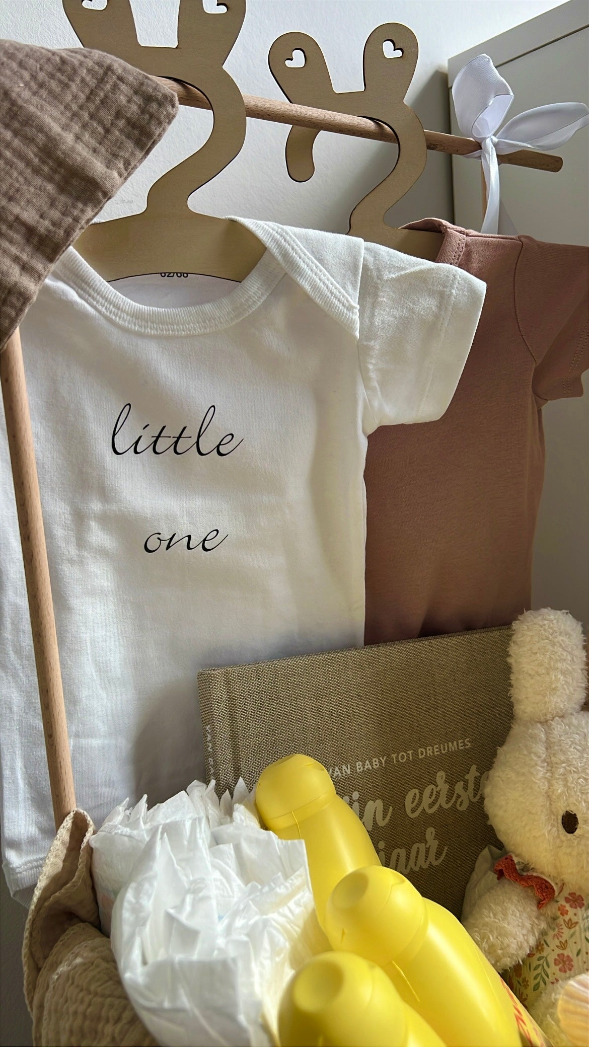 Luxe roze Baby Gift Basket |ophalen