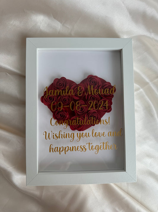 Mini Flower Shadow Box coeur