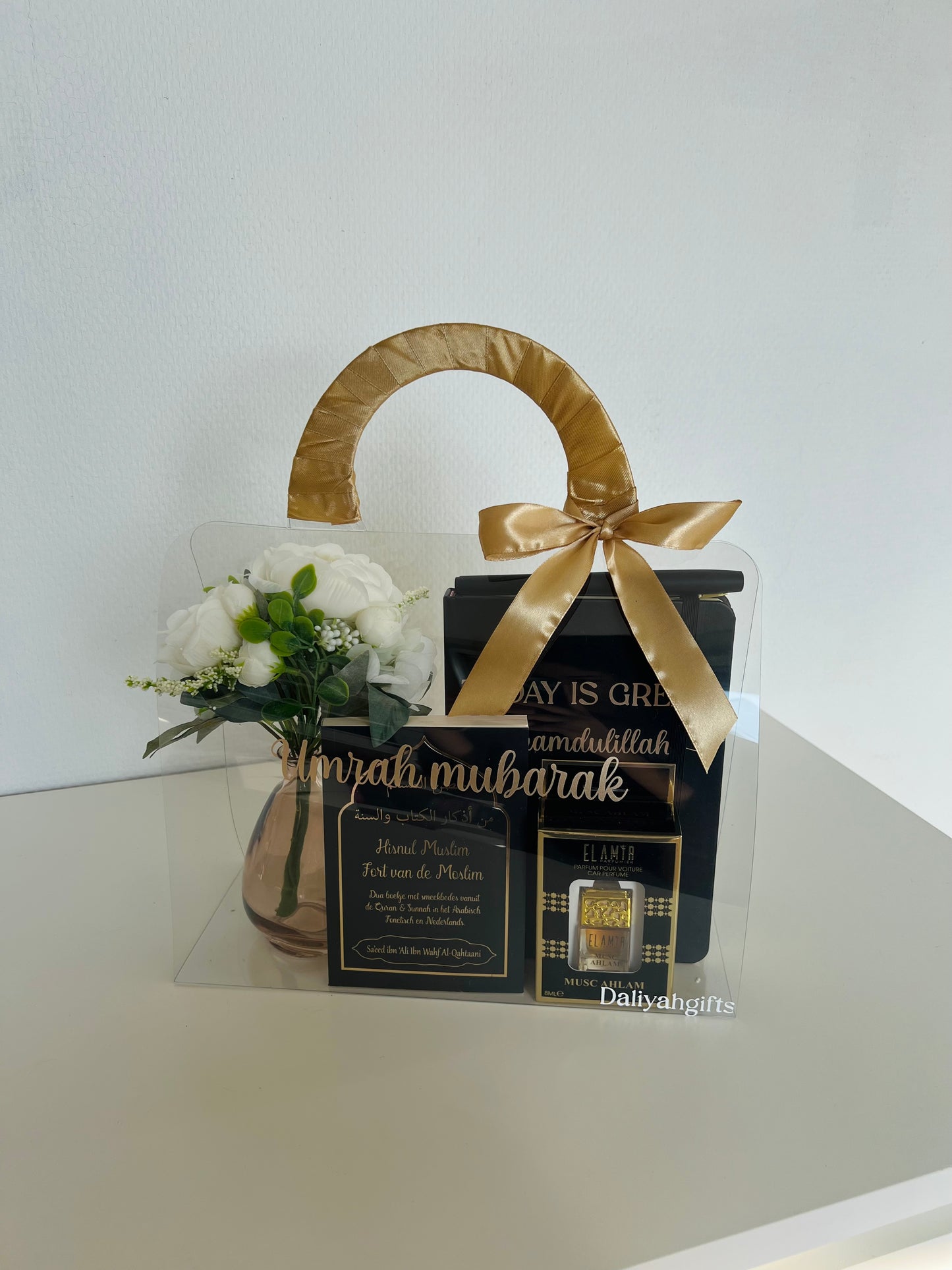 Umrah Mubarak GiftBag | Luxe Cadeautas met Bloemen en Autogeur