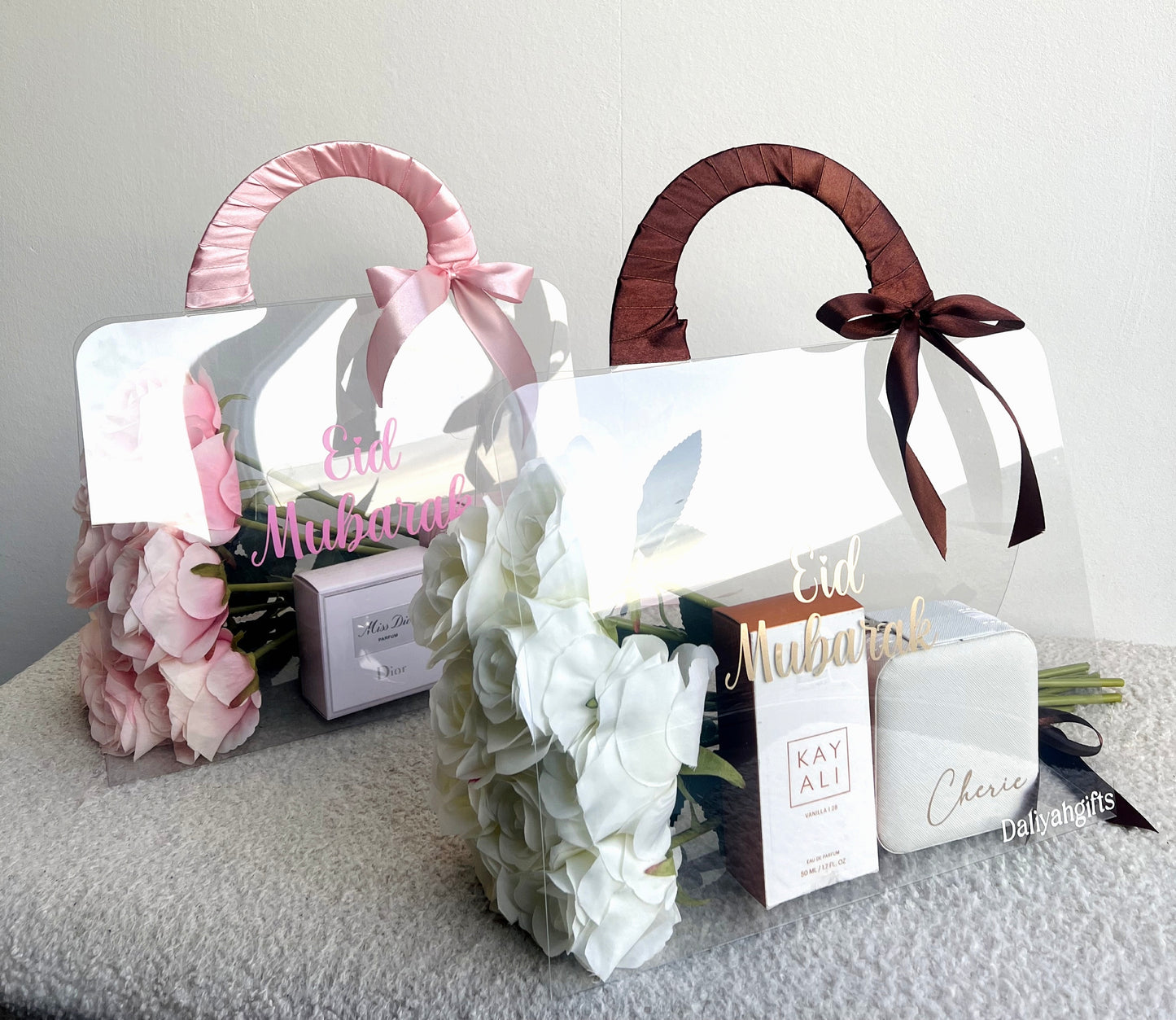 Luxury Roses Giftbag Set – Cadeauset met Rozen, Dior of Kayali Parfum