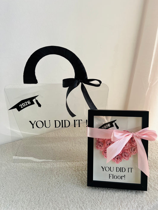 Geslaagd Luxury Giftbag & mini Flowershadow box Giftset