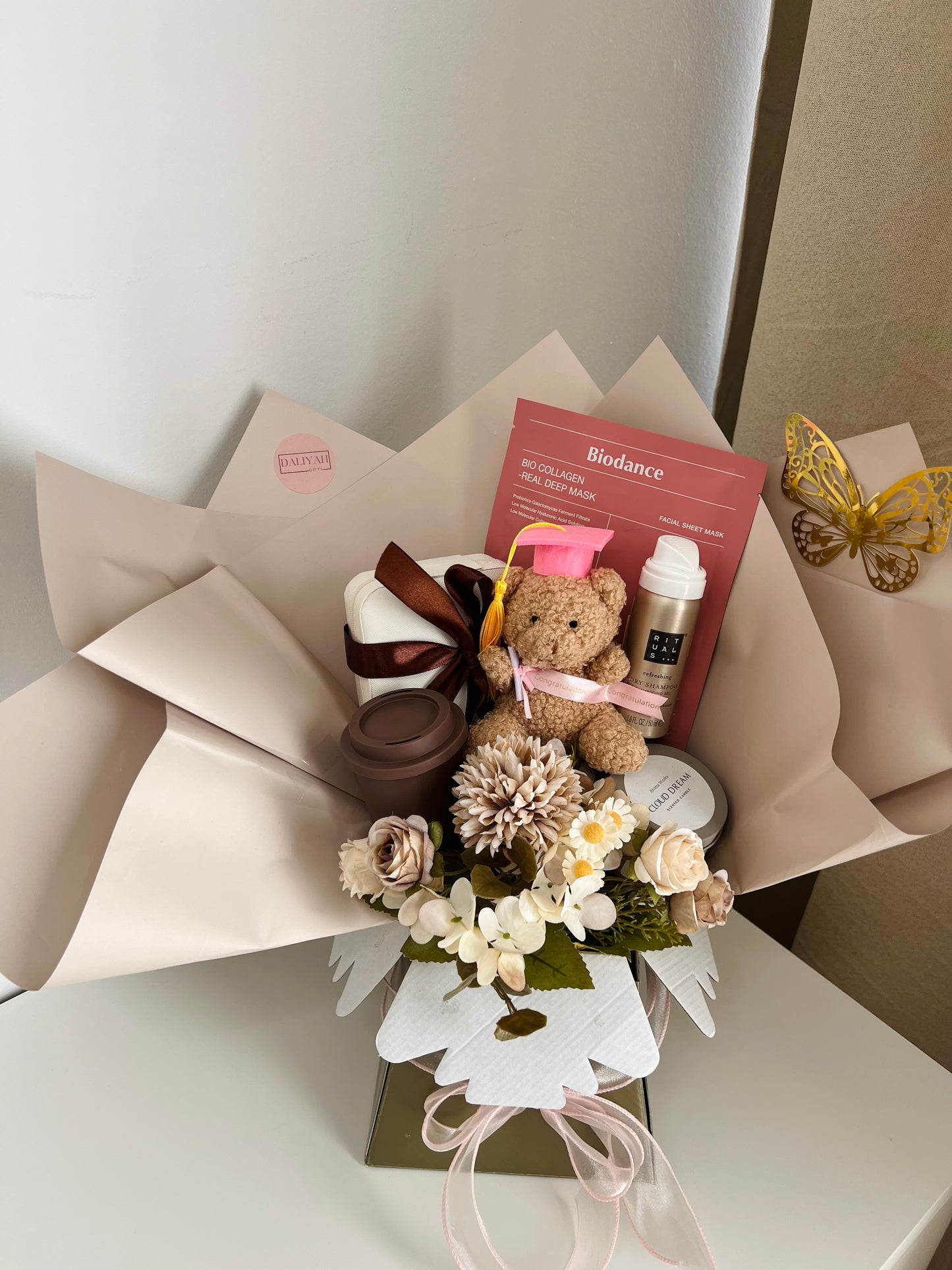 Beige Diploma Cadeau Voor Haar | Luxe Geslaagd Cadeau Box biodance