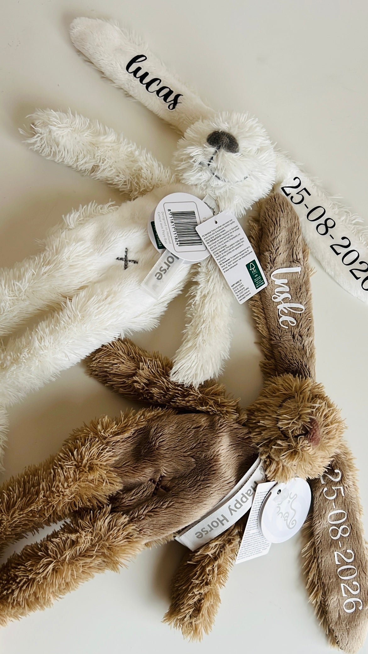 Happy horse knuffel met naam en datum