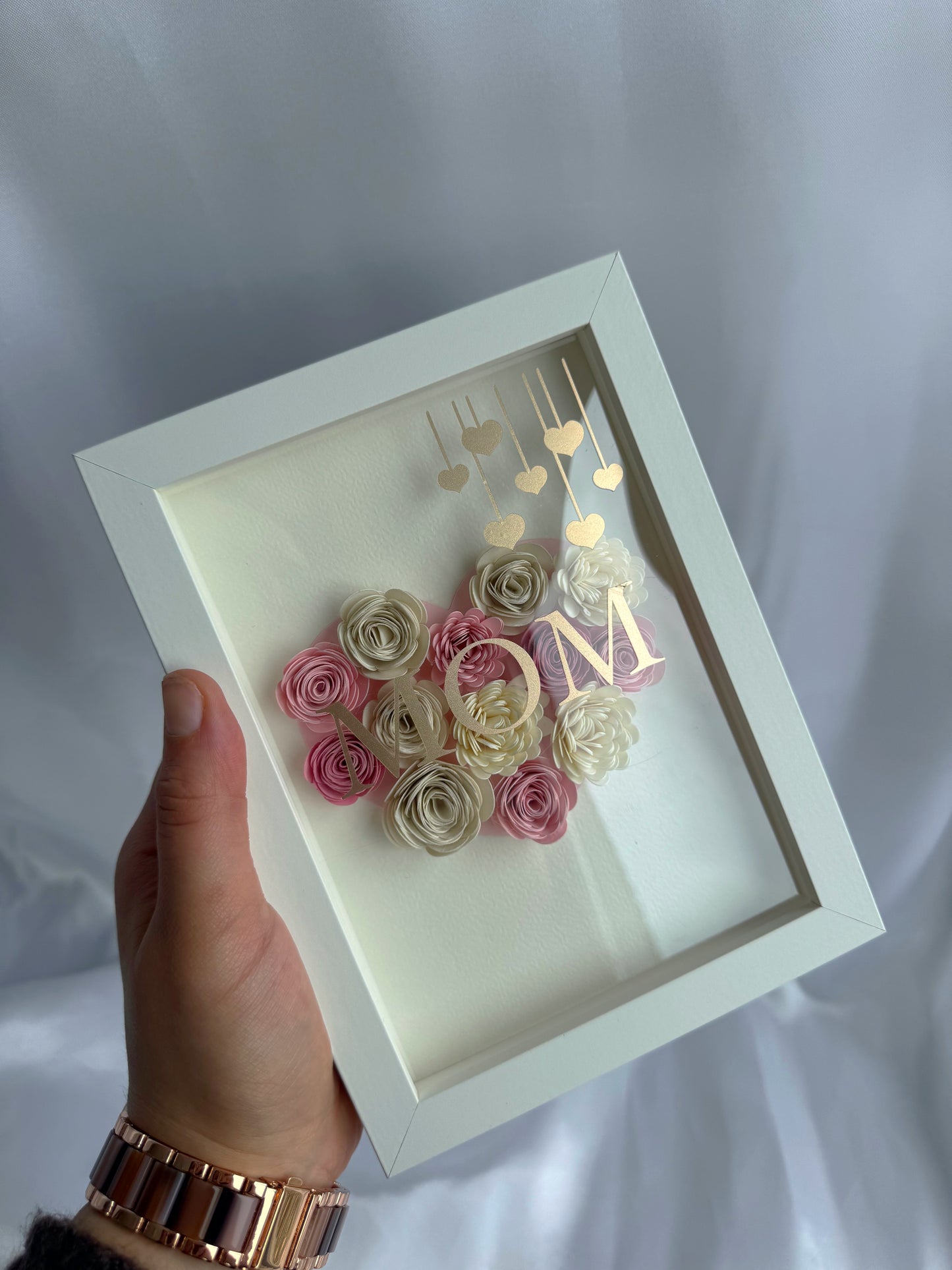 Mini Flower Shadow Box heart