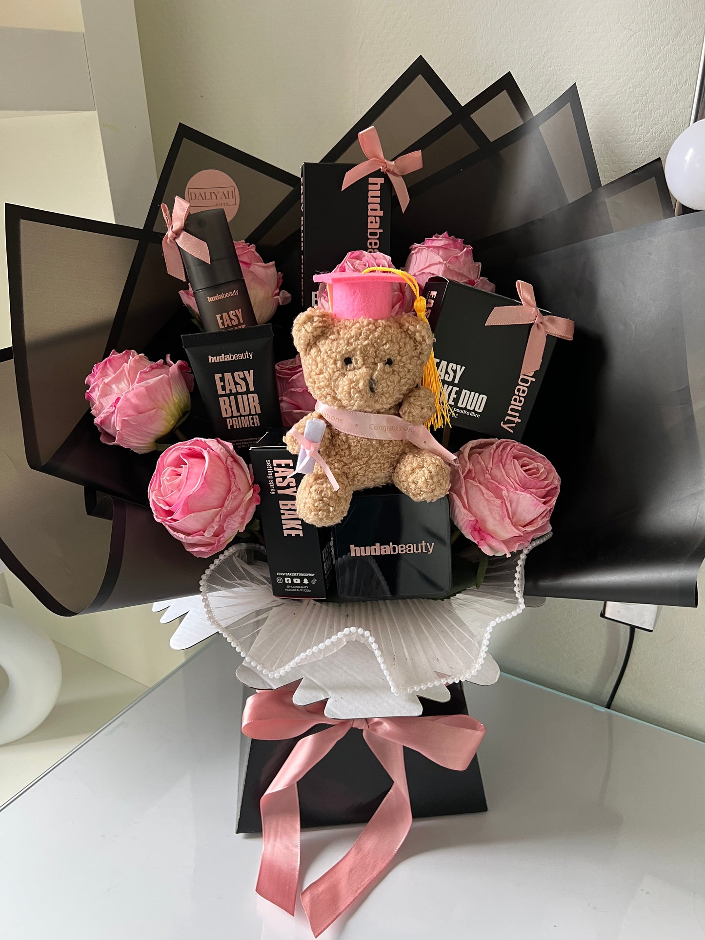 Geslaagd Make-up Boeket – Luxe Blijvend Rozen Cadeau