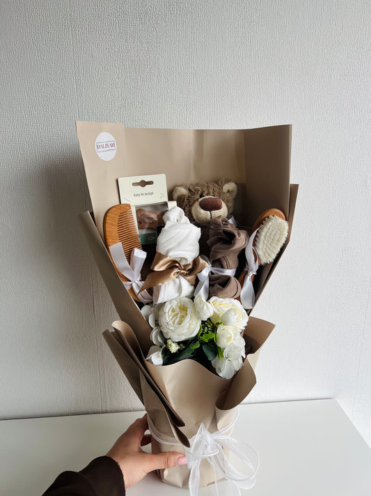 Baby Gift Boeket Happy horse houten kam en borstel set